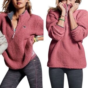 Victoria Secret PINK Begonia Rose Sherpa Pullover Size Large